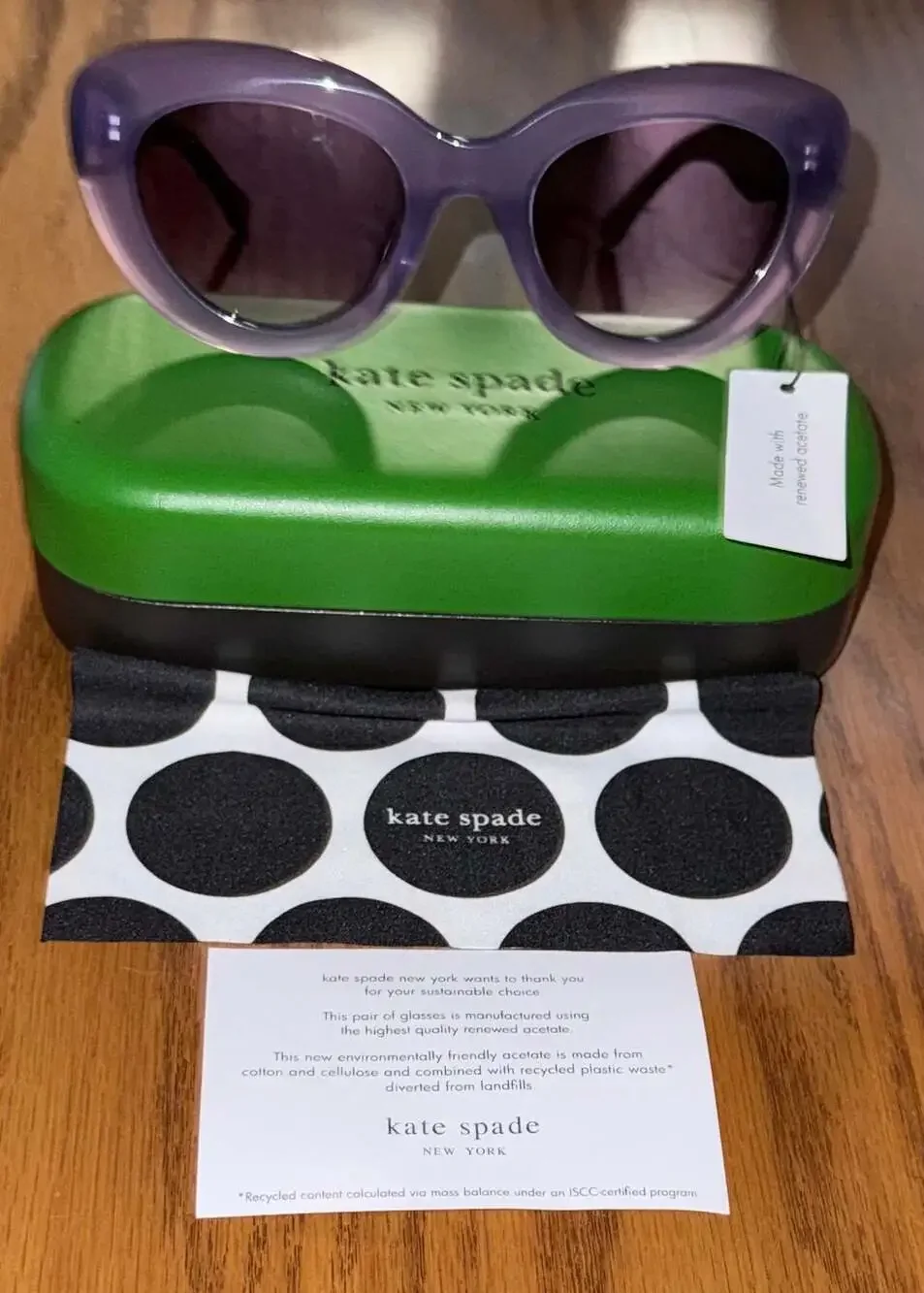 kate spade Purple Oversized Cat-Eye Sunglasses